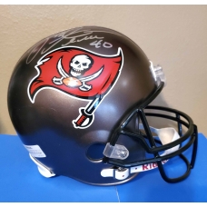 Mike Alstott signed Tampa Bay Buccaneers Full Size Replica Football Helmet JSA Authenticated